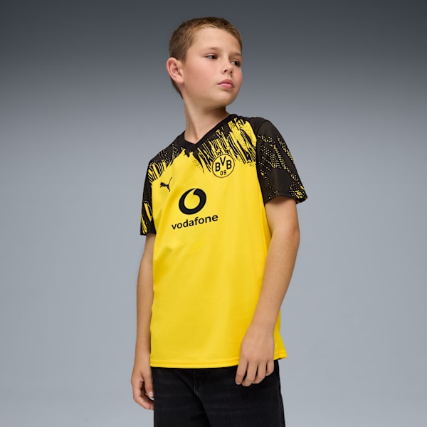 Maillot de soccer Borussia Dortmund Réplique 25/26 « à domicile » pour enfants, Faster Yellow-PUMA Black, extralarge